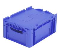 Recipiente apilable en euroformato XL BITO, con tapa de bisagra abatible de 2 piezas