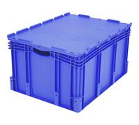 Recipiente apilable en euroformato XL BITO, con tapa de bisagra abatible de 2 piezas