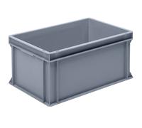 Recipiente apilable euronorma de polipropileno (PP) carga máx. 20 kg, gris plateado