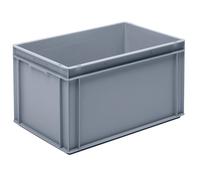 Recipiente apilable euronorma de polipropileno (PP) carga máx. 20 kg, gris plateado