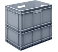Recipiente apilable euronorma de polipropileno (PP) carga máx. 20 kg, gris plateado