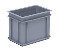 Recipiente apilable euronorma de polipropileno (PP) carga máx. 20 kg, gris plateado