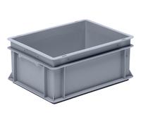Recipiente apilable euronorma de polipropileno (PP) carga máx. 20 kg, gris plateado