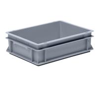 Recipiente apilable euronorma de polipropileno (PP) carga máx. 20 kg, gris plateado