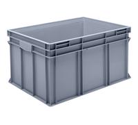 Recipiente apilable euronorma de polipropileno (PP) carga máx. 20 kg, gris plateado