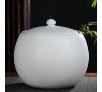 Recipiente Cerámico Para Arroz Con Tapa, Botes Cocina Almacenaje, Dispensador Granos, Tarro De Arroz, Recipientes Herméticos Alimentos Para Soja, Maíz, Avena, Granos De Café Y Azúcar(Wit,5KG)