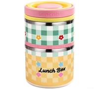 Recipiente Comida Portátil Escuela Oficina Trabajo(Yellow) | Doble capa separada, evita para mezcla sabores, niveles comida, siempre, organizado