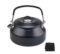 Recipiente compacto de acero inoxidable para calentar agua y preparar bebidas durante caminatas, viajes de camping o kits de preparación (negro)