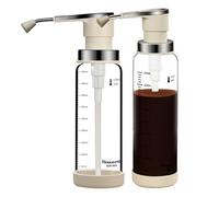 Recipiente Con Bomba De Vidrio: Recipiente Vertedor Recargable, Estructura De Sellado Hermético, Amplia Compatibilidad Con Líquidos | Contenedor Para De Manipulación De Bebidas Culinarias Que