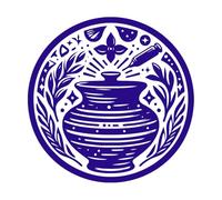 Recipiente con jeringa de elementos vegetales Calcomanías de pared de PVC 67.2x67.5cm Pegatinas para vidrio Azul oscuro