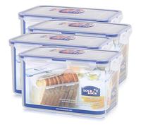 Recipiente con tapa para alimentos Lock & Lock, rectangular, 100% a prueba de agua, alto, HPL818, 7-9 vasos, 1,89 L, conjunto de 4 unidades