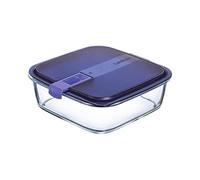Recipiente cuadrado de vidrio 250 on tapa azul Easy Box de luminarc