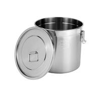 Recipiente de acero inoxidable con tapa, cubo de almacenamiento con asas, recipiente de acero inoxidable con tapa y abrazadera de bloqueo, cubo de cocina para almacenamiento de harina de arroz (21 L)