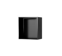 Recipiente de almacenamiento de pared de acero inoxidable impermeable, no necesita azulejos, color negro, 12.5 x 12.5 x 4.9 pulgadas, perfecto para nización de baño