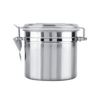 Recipiente de café de acero inoxidable Tarro de almacenamiento sellado al vacío Recipiente hermético de gran capacidad para despensa de cocina Café Té Azúcar Grano 800 1100 1450 (Medium)