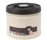 Recipiente de café, Recipiente de Almacenamiento de café Sellado Al Vacío Hermético de Acero Inoxidable 304 Recipiente de Almacenamiento de Alimentos de Cocina Tipo Prensa Tarro (1600ML Beige)