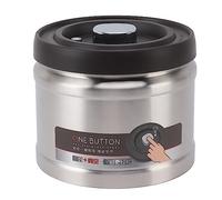 Recipiente de café, Recipiente de Almacenamiento de café Sellado Al Vacío Hermético de Acero Inoxidable 304 Recipiente de Almacenamiento de Alimentos de Cocina Tipo Prensa Tarro (750ML Acero