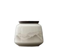 Recipiente de cerámica para té Ceramic Small Tea Canister With Sealed Lid Household Kitchen Storage Jar For Coffee Sugar, Nuts, Spice Recipientes para alimentos para la cocina