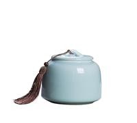 Recipiente de cerámica para té Ceramic Tea Canister With Airtight Lid Storage Container Tins For, Coffee, Nuts, Spice, Sugar Recipientes para alimentos para la cocina(Blue)