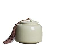 Recipiente de cerámica para té Ceramic Tea Canister With Airtight Lid Storage Container Tins For, Coffee, Nuts, Spice, Sugar Recipientes para alimentos para la cocina(Yellow)