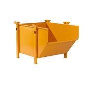 Recipiente de chapa de acero eurokraft pro, capacidad 0,5 m³, sin trampilla de vertido abatible