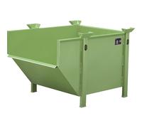 Recipiente de chapa de acero eurokraft pro, capacidad 0,5 m³, sin trampilla de vertido abatible