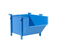 Recipiente de chapa de acero eurokraft pro, capacidad 0,5 m³, sin trampilla de vertido abatible