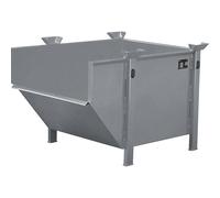 Recipiente de chapa de acero eurokraft pro, capacidad 0,5 m³, sin trampilla de vertido abatible