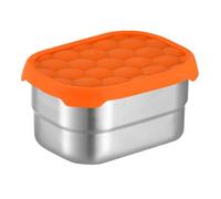 Recipiente de comida de acero inoxidable con tapa de silicona a prueba de fugas para restos domésticos, picnics, aperitivos, sándwiches, frutas (80 ml)
