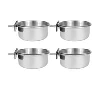 Recipiente de comida para pájaros - Plato de acero inoxidable para mascotas | Cuenco de alimentación de pájaros resistente para jaula, taza de agua colgante a prueba de óxido, lavabo de papelería de