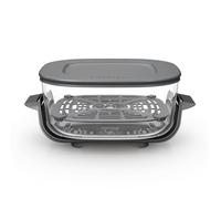 Ninja CRISPi Recipiente de cristal TempWare de 3,8 l con tapa Snap-Lock para, apto para freidora de aire y resistente al choque térmico, prepara, cocina y guarda alimentos, tapa sin BPA XSKLIDPLTEUUK