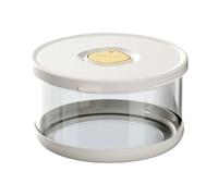 Recipiente de ensalada - Recipiente de vidrio para almuerzo, 5.87 x 5.87 x 3.35 pulgadas, 1000 ml, tapa a prueba de derrames con sello de silicona, conservación de alimentos para camping, escuela