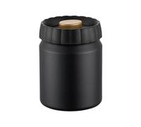 Recipiente de grano de café de acero inoxidable 304, hermético, a prueba de humedad, bloqueo de luz, tarro de almacenamiento para té, especias, hierbas secas y uso en despensa (negro)