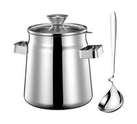 Recipiente de grasa de acero inoxidable resistente con filtro para una recolección eficiente de grasa de tocino y filtración de aceite, accesorios de cocina en casa