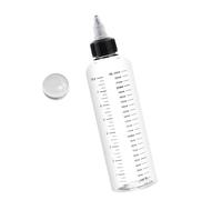 Recipiente de mezcla de pintura graduada con boquilla ajustable, 4 tamaños de medición transparentes para proyectos de arte, botellas de pintura de medición transparente