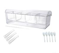 Recipiente de plástico con 5 compartimentos para ensaladas frescas con tapa transparente y secciones extraíbles para un mantenimiento sencillo (J)