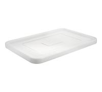 Recipiente de plástico con tapa encajable apilable