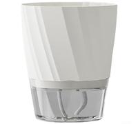 Recipiente de plástico de riego automático para plantas con sistema de riego capilar automático, adecuado para colgar en la pared o en el escritorio (blanco grande)