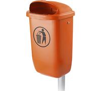 Recipiente de plástico para residuos con poste, capacidad 50 l