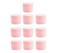 Recipiente de plástico recargable vacío para cosméticos con tapa, color rosa, 100 g