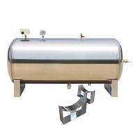 Recipiente de presión de agua de acero inoxidable para bombas, tanque de almacenamiento horizontal con válvula de escape y base desmontable, capacidad de 160 litros