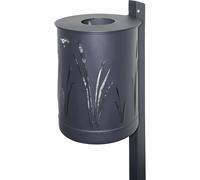 Recipiente de residuos para exteriores 50 l para montaje en pared y en postes