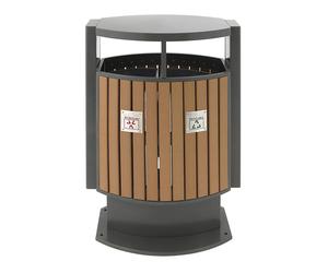 Recipiente de residuos para exteriores capacidad 2 x 39 l, A x H x P 400 x 1000 x 700 mm
