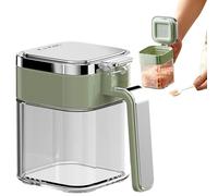 Recipiente de sal - de condimentos de vidrio, tapa a prueba de humedad, olla de almacenamiento culinaria apilable | Soporte transparente versátil para encimeras de cocina modernas