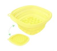 Recipiente de silicona para baño de hielo con rejilla de hielo integrada para terapia de frío eficaz y reafirmación de la piel (amarillo)