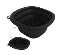 Recipiente de silicona para baño de hielo con rejilla de hielo integrada para terapia de frío eficaz y reafirmación de la piel (negro)