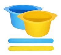 Recipiente de silicona para cera, 2 piezas, recipiente de silicona para cera derretida con 2 espátulas, recipiente de silicona antiadherente reutilizable para cera derretida, repuesto para depilación,