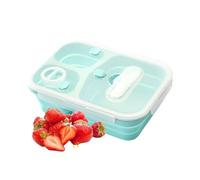 Recipiente de silicona para comida, contenedor de alimentos de silicona, a prueba de fugas, plegable para adultos, contenedor de almacenamiento de alimentos, de ensalada, portátil