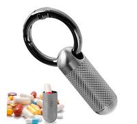 Recipiente de titanio para pastillas | Recipiente impermeable para sellado de botellas | Pequeño organizador de pastillas portátil de metal de titanio para bolso, llavero, pastillero