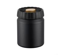 Recipiente de vacío de café de acero inoxidable de 330 ml con tapa hermética para un almacenamiento seguro y mantenimiento del sabor de grano de café (negro)